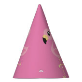 ピンクのフラミンゴかわいいトロピカル1歳の誕生日 パーティーハット (右)