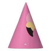 ピンクのフラミンゴかわいいトロピカル1歳の誕生日 パーティーハット (左)