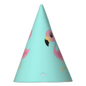 ピンクのフラミンゴかわいいトロピカル1歳の誕生日 パーティーハット (右)