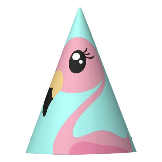 ピンクのフラミンゴかわいいトロピカル1歳の誕生日 パーティーハット (正面)