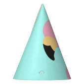 ピンクのフラミンゴかわいいトロピカル1歳の誕生日 パーティーハット (左)