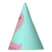 ピンクのフラミンゴかわいいトロピカル1歳の誕生日 パーティーハット (右)