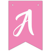 ピンクのフラミンゴかわいい幸せ1歳の誕生日 バンティングフラッグ (第3の旗)