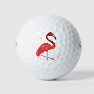 ピンクのフラミンゴが可愛いトロピカルな鳥のビーチ ゴルフボール