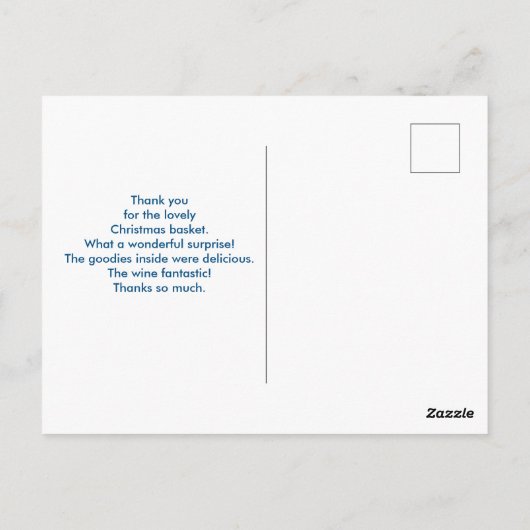 ピンクのフラミンゴが赤いサンタ帽を被ったクリスマスお礼メッセージ ポストカード (裏面)