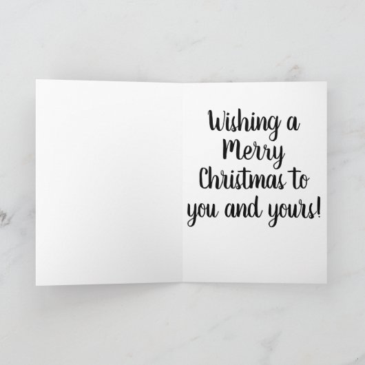 ピンクのフラミンゴが赤い漫画のサンタ帽子をかぶったクリスマス シーズンカード (内部)