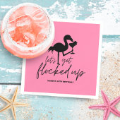 ピンクのフラミンゴが集まるトロピカルな誕生日パーティー スタンダードカクテルナプキン