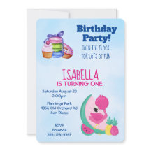 ピンクのフラミンゴとトロピカルフルーツ誕生日パーティー