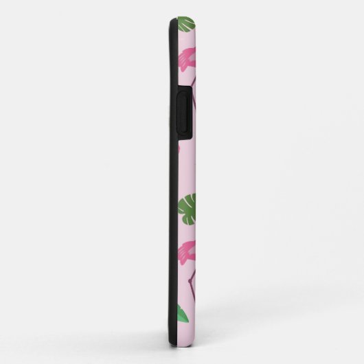 ピンクのフラミンゴと熱帯離れ名前をカスタムする Case-Mate iPhoneケース (裏面/右)