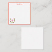 ピンクのフラミンゴと花ありがとうノートカード ノートカード (正面/裏面)