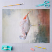 ピンクのフラミンゴに向いたデカ離れップページ 薄葉紙 (クラフト)