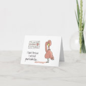 ピンクのフラミンゴのお洒落でおもしろいな鳥の絵画 カード (正面)