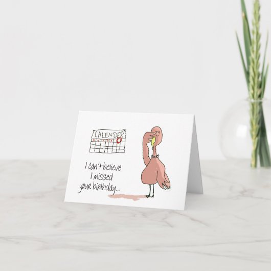 ピンクのフラミンゴのお洒落でおもしろいな鳥の絵画 カード (正面)