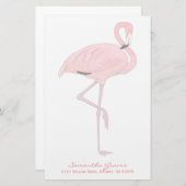 ピンクのフラミンゴのカスタムの文房具 便箋 (正面/裏面)
