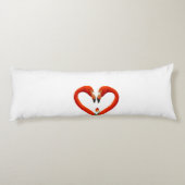 ピンクのフラミンゴのカップルが白 ボディピロー (裏面)