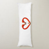 ピンクのフラミンゴのカップルが白 ボディピロー (正面縦)