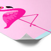 ピンクのフラミンゴのグラフィックベビー寝室プリント ポスター (角)