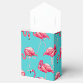 ピンクのフラミンゴのターコイズの背景 フェイバーボックス (オープン)