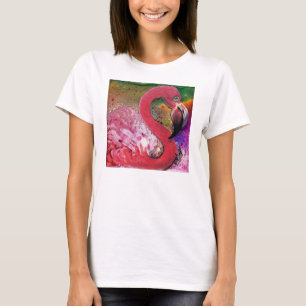 ピンクのフラミンゴのデザインでかわいらしいGGs Tシャツ