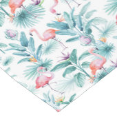 ピンクのフラミンゴのトロピカル離れのパターン ショートテーブルランナー (コーナー)