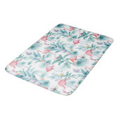 ピンクのフラミンゴのトロピカル離れのパターン バスマット (アングル)