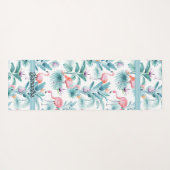 ピンクのフラミンゴのトロピカル離れのパターン ヨガマット (裏面(横))