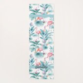 ピンクのフラミンゴのトロピカル離れのパターン ヨガマット (裏面)