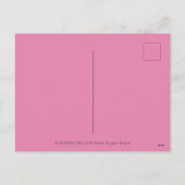 ピンクのフラミンゴのバレンタインハート、愛の鳥WHIMSY シーズンポストカード (裏面)