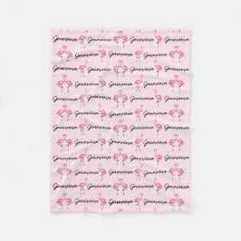 ピンクのフラミンゴのパーソナライズな女の子毛布 フリースブランケット