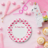 ピンクのフラミンゴのパーティーのプレート ペーパープレート (パーティー)