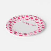 ピンクのフラミンゴのパーティーのプレート ペーパープレート (アングル)