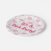 ピンクのフラミンゴのパーティー ペーパープレート (アングル)