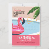 ピンクのフラミンゴのフロート ブライズメイド パーティー招待状 招待状 (正面)