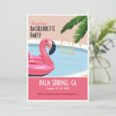ピンクのフラミンゴのプールフロート ブライズメイドの招待状 招待状 (スタンド正面)