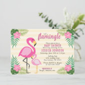 ピンクのフラミンゴのベビーシャワーの招待状 招待状 (スタンド正面)