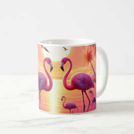 ピンクのフラミンゴのマグカップ! コーヒーマグカップ