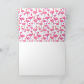 ピンクのフラミンゴのモダンなベビーシャワーは感謝していしています サンキューカード (内部)