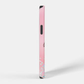 ピンクのフラミンゴのモノグラム iPhoneケース (右側面)