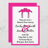 ピンクのフラミンゴのリハーサルディナー招待状 招待状 (正面/裏面)