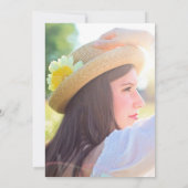 ピンクのフラミンゴの写真 水彩画 ルアウ 卒業パーティー 案内状 (裏面)