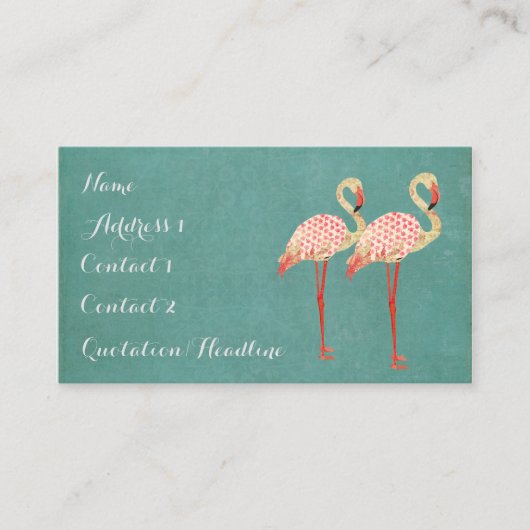 ピンクのフラミンゴの名刺 名刺 (正面)