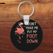 ピンクのフラミンゴの夏に足を置かないで キーホルダー (正面)