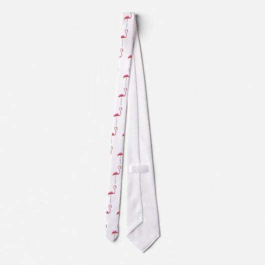 ピンクのフラミンゴの夜会服 ネクタイ (裏面)