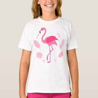 ピンクのフラミンゴの子供用Tシャツ Tシャツ