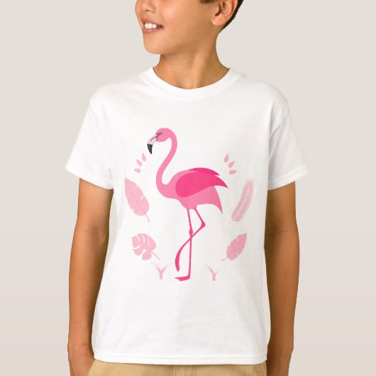 ピンクのフラミンゴの子供用Tシャツ Tシャツ (正面)