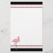ピンクのフラミンゴの文房具 便箋 (正面)