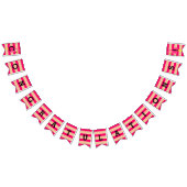 ピンクのフラミンゴの旗布の旗 バンティングフラッグ (全)