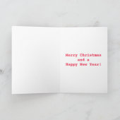 ピンクのフラミンゴの水の色のおもしろいクリスマス シーズンカード (内部)