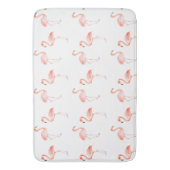 ピンクのフラミンゴの水彩画 バスマット (正面縦)