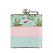 ピンクのフラミンゴの水玉模様 フラスク (裏面)